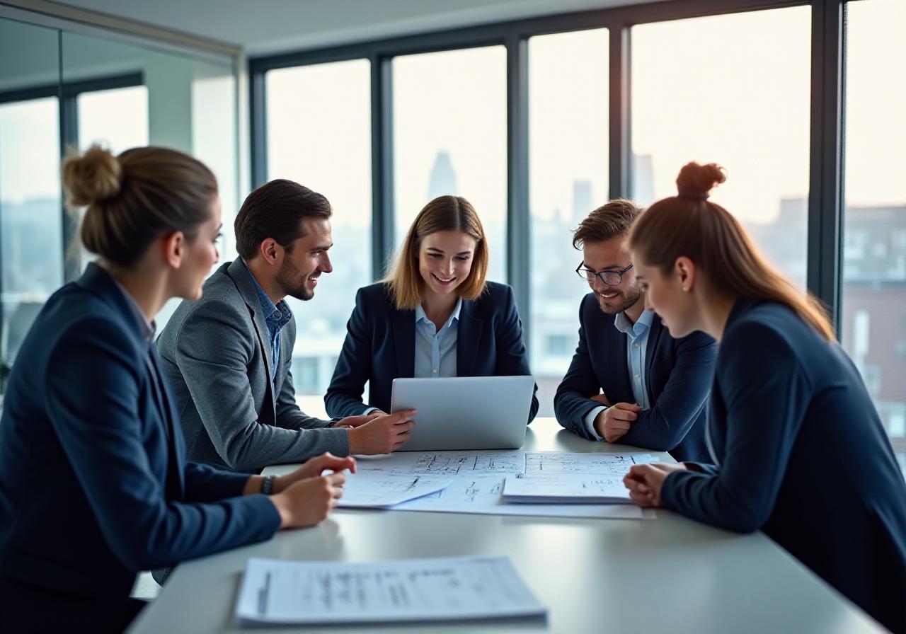 Professioneel team overlegt in een modern kantoor in Tilburg